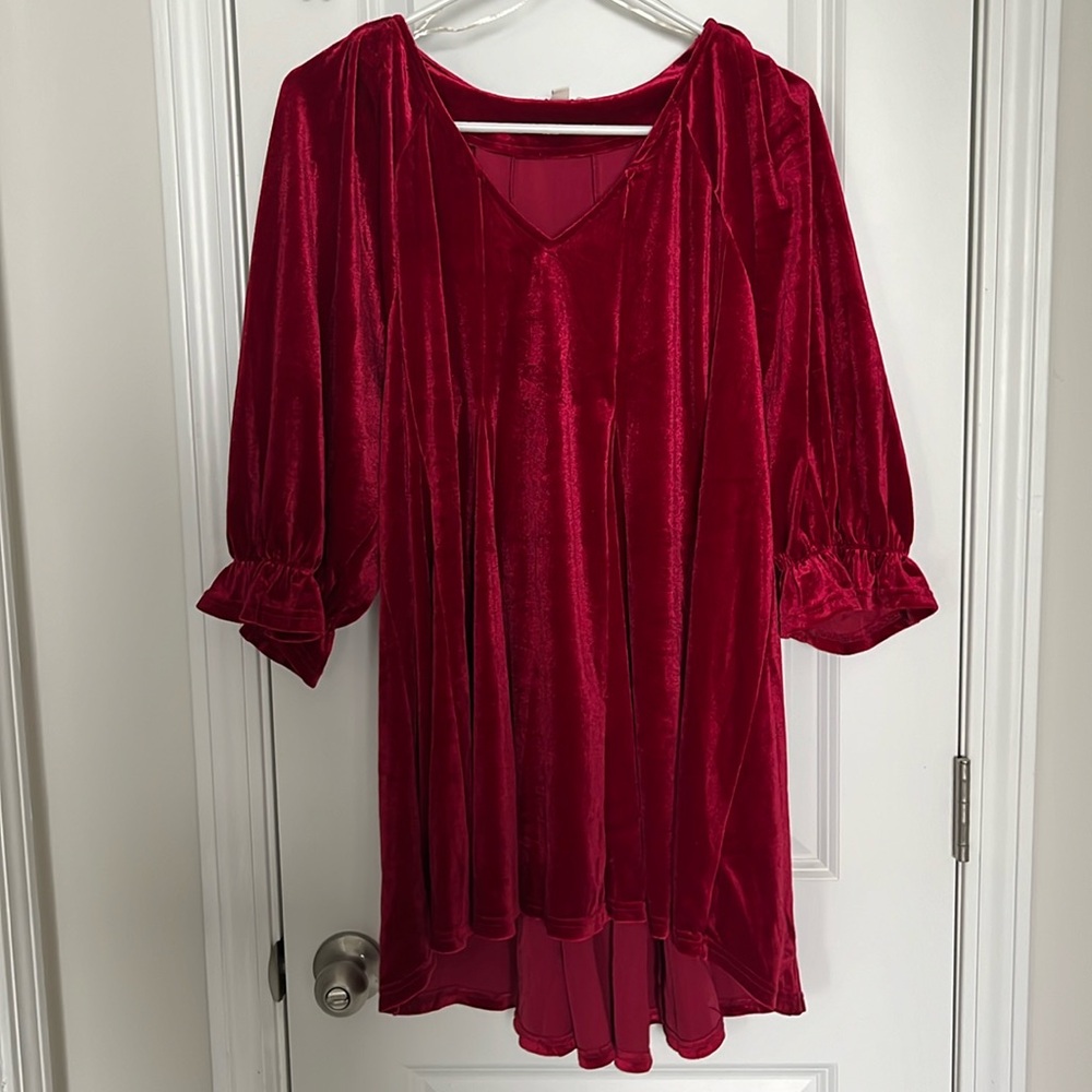 Umgee Velvet Top, Red, Large